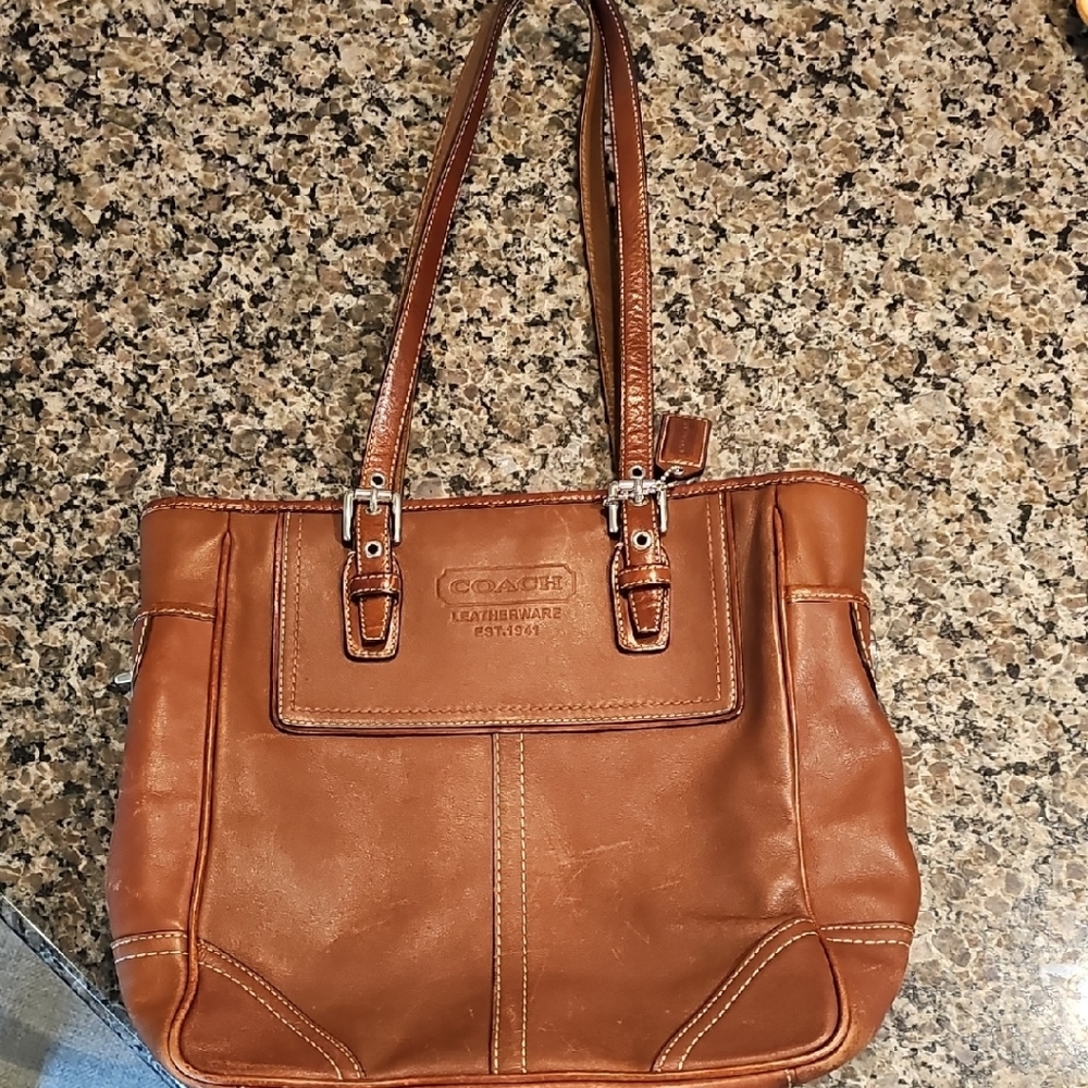 Coach Brown Leather Shoulder Tote - Women's Bag